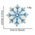 Détail macro de l'écusson brodé en flocon de neige avec texture bleue et taille 7cm - Patch Flocon de Neige 1#