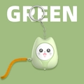 Green cat-shaped personal safety alarm keychain with decorative orange lanyard - English Packaging / Cute Cat / Vitality Green