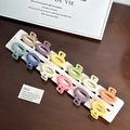 12-piece set of matte Morandi color mini hair claws in various pastel shades - Set-6 / Random Color