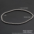 Single strand silver stainless steel beaded bracelet featuring 100 pieces of 2mm beads - 2mm/100Pcs / Silver