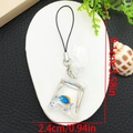Blue and yellow goldfish resin bag keychain pendant with clear bag shape and dimensions - Phone Lanyard / Dark Blue Yellow Fish Phone Strap