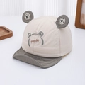 Detail of baby sun hat with cute bear ears and embroidery on soft quick-dry fabric - 48-50cm(6 Months-2 Years) / Khaki Green