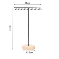 Black metal T-bar jewelry display stand with wooden base and dimensions 37x28cm - T-Shape Display / Black