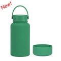 650ml matte green stainless steel insulated bottle with silicone boot and carry loop - 650ml / Seaweed Green (New)