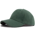 Dark green suede baseball cap with six-panel structure and curved brim for wind protection - Adjustable / Green