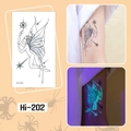 Luminous Halloween fairy tattoo stickers with wings and blue glow in the dark effect - Hi-202 Fairy Star