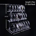 Transparent 3-tier acrylic watch display stand with 21 slots for counter display - 3-Tier 21-Slot