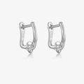 Elegantes pendientes de aro de plata de ley S925 con perlas blancas y acabado pulido - Plata 925 / Plateado