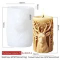 Kerst Cilindrische Siliconen mal met 3D Rendierreliëf en afgewerkte kaars van 225ml - Kerstcilinder F1 GJ-018-5-1