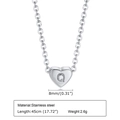 Silver stainless steel heart necklace featuring engraved letter Q with 45cm chain length - 40+5cm / Steel-Letter Q