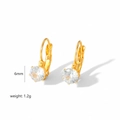 Klassieke 18k vergulde roestvrijstalen oorbellen met 6mm ronde kristallen voor dames - Heldere Edelsteenringstijl (TE6115)