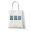 White canvas tote bag featuring creative Van Gogh portrait print with fun typography - Funny Van Gogh Portrait (STD1868-F)