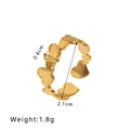 Golden heart-shaped stainless steel open ring with 0.6cm width and adjustable design - Simple Heart Open (NB-R2023033)
