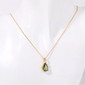 Collier goutte plaqué or 18 carats avec un pendentif pierre de naissance verte - Août-Vert