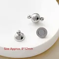 Polierter silberner Magnetverschluss für Halsketten mit Maßen von etwa 8x12 mm - 14# Platinfarbener Kugel-Magnetverschluss