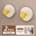 Set of 2 yellow vacuum suction cup hooks for wall-mounted heavy duty home storage - 2 Pcs/Set / Yellow