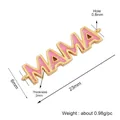 Pink enamel MAMA letter connector in gold plated copper for DIY jewelry making - Gold Plated MAMA Letter Pink Enamel