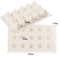 Detailed dimensions of 15-cavity silicone mold measuring 295mm by 170mm for baking - 15-Cavity 3D Strawberry