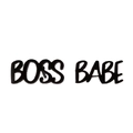 Minimalist black Boss Babe stud earrings in vintage stainless steel for women - BOSS BABE / Black