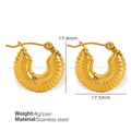 Polished 18k gold plated hollow hoop earrings made of durable stainless steel - Smooth Round / EH252 Gold