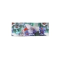 Bohemian style wide stretchy headband featuring purple floral and butterfly digital print - White Butterfly Purple Flower