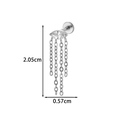 Silver titanium threadless labret with marquise crystal and tassel chains measurement - Long Chain Tassel (T2584-10#) / Silver