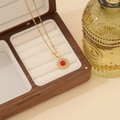 Collana vintage in acciaio inossidabile con pendente a girasole e pietra rossa naturale - 4#Giada Rossa