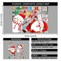 Christmas window decals set with Santa, snowman and reindeer designs, 45x60cm static stickers - Style YCSD044 (45*60cm)