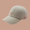 Berretto da baseball lavato kaki vintage con lettera C rossa e ricamo laterale 1999 - Regolabile / Beige