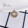 Macro view of gold plated smiley face charm pendant with white zircon stones 13x15mm - 16# (Smiley Face)