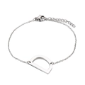 Bracciale a catena in acciaio inossidabile argento con ciondolo a lettera D minimalista - Stile Lettera D (KB116135-K)