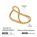 Wasserfester, vergoldeter Doppelring aus Edelstahl in skulpturalem Design - Unregelmäßiger Doppelfingerring / Gold