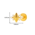 Goldener Titan Labret Stecker mit Rhombus-Zirkonia und flachem Boden 0,66 cm - Rauten-Zirkonia-Stil - Gold (T2523-2#金)