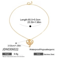 Goldene Edelstahlkette mit Herz- und Musiknoten-Anhänger und 65cm Kettenlänge - Herz und Musiknote Anhänger Lange Halskette (JDN0306022)