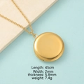 Collier médaillon rond en acier inoxydable 316L doré poli, chaîne de 45cm - Collier Rond Miroir Or (22#)