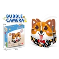 DIY STEAM bubble machine kit in orange shiba inu dog shape with gift box and dimensions - Corgi Bubble Machine