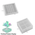 Square silicone storage jar mold for DIY resin craft with geometric facets - Square - Stone Texture Box