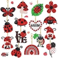 15-teiliges DIY-Diamantmalerei-Schlüsselanhänger-Set mit Marienkäfern und Schmetterlingen - Marienkäfer & Natur Serie Schlüsselanhänger (15er Set)