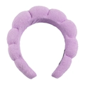 Braided sponge headband in purple terry cloth for puffy high-top hair styling - Light Purple Terry Headband