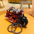 Miniature red motorcycle model keychain with realistic speed bike details and dual rings - Alloy Motorcycle - Red