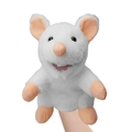 Simpatica marionetta a mano topo bianco peluche per bambini storie e spettacolo interattivo. - Topo / 25cm