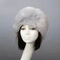 Plush light gray faux fur winter hat with ultra soft texture and round Russian style top - Light Grey Ultra Soft