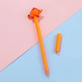 Simpatica penna gel dinosauro arancione con topper in silicone e cappuccio abbinato - 0.5mm / Arancione