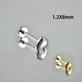Hartvormige lip piercings van roestvrij staal in zilver en goud, maat 1,2x8mm, platte rug - Hart / 1.2x8mm / Staalkleur