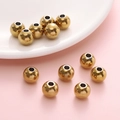 Polished golden stainless steel round spacer beads for DIY jewelry making sets - 10mm (Hole approx 3mm) 10pcs/pack / Gold