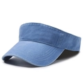 Vintage gewaschene blaue Sonnenvisier-Kappe für Outdoor-Sport und Laufen im Sommer - Verstellbar / Himmelblau