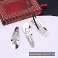 Three pieces of 6.7cm shiny silver teardrop metal BB hair clips for DIY accessories - Silver Waterdrop 7cm