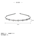 Especificaciones de tamaño de la diadema de strass: 13cm de ancho y 0,5cm de alto - Plata TS-J1159