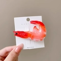 Creatieve haarspeld van hars met een realistisch ontwerp van een gekookte garnaal - 5# Rivierkreeft