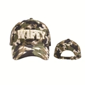Camouflage-Baseballkappe mit WIFEY-Paillettenstickerei und verstellbarem Metallschnallenverschluss - Grüne Tarnung